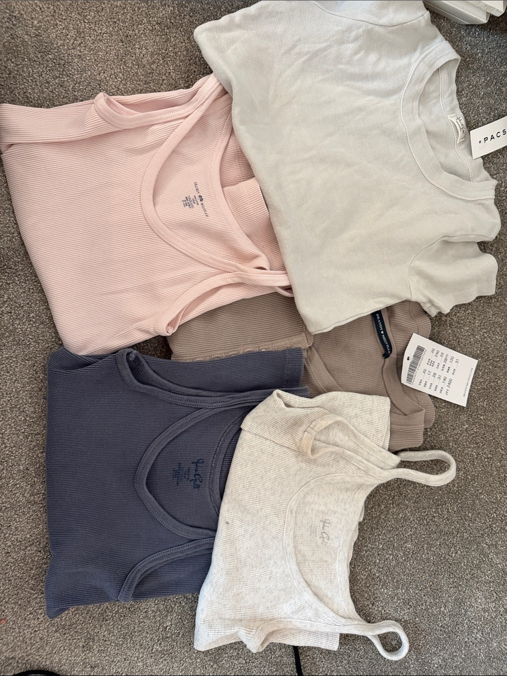 PacSun Girls Ribbed Tank & Tee Bundle brandy Melville and John galt